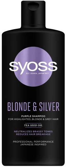 Syoss Blonde & Silver, шампоан за боядисана и сива коса, 440 мл.