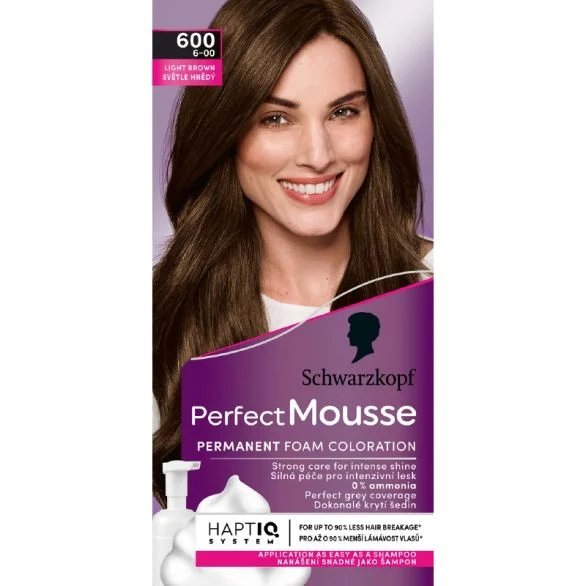 Schwarzkopf Perfect Mousse, боя за коса, 600 (6-00) светло кафяво