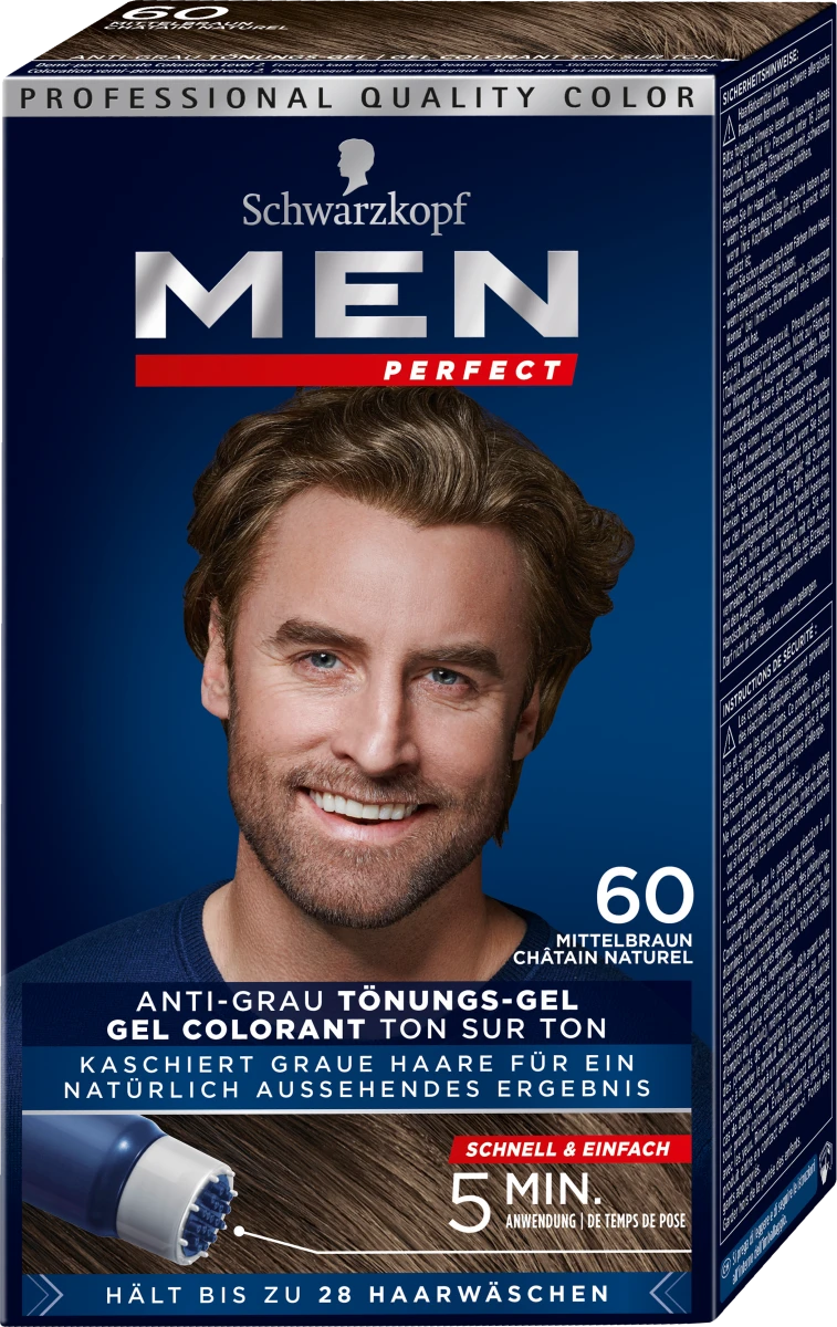 Schwarzkopf Men, боя за коса за мъже, 60 средно кафяв