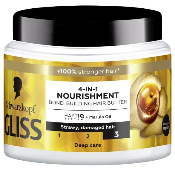 Gliss Nourishment 4-in-1 подхранваща маска за суха и увредена коса, 400 мл.
