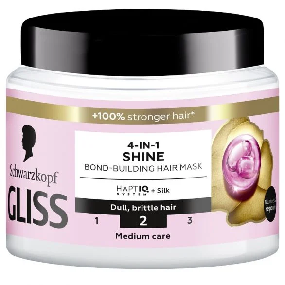 Gliss 4 in 1 Liquid Silk Hair Repair, маска за коса за блясък 4 в 1, 400 мл.