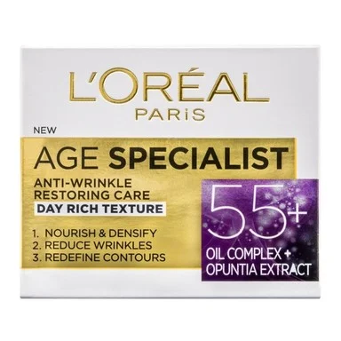 L'Oréal Age Specialist 55+, възстановяващ дневен крем против стареене, 50 мл