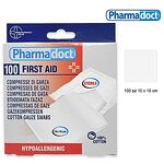 Pharmadoct стерилна памучна марля, 10 х 10 см., 100 броя