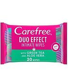 Carefree, интимни кърпички с алое и зелен чай, 20 броя