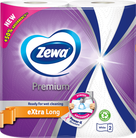Zewa кухненска ролка Premium Extra Long, 70 къса, 2 броя