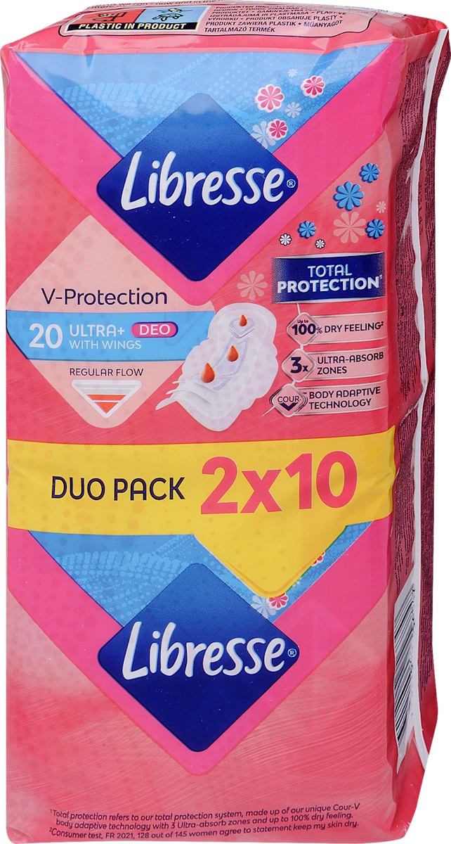 Дамски превръзки, Libresse ULTRA, Normal Deo 20 бр.