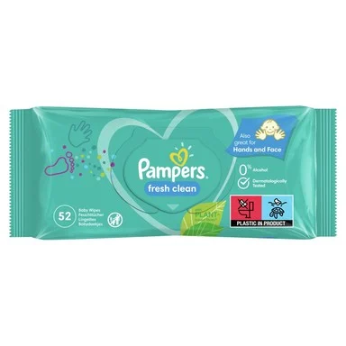 Pampers Fresh Clean, Мокри кърпи, 52 броя