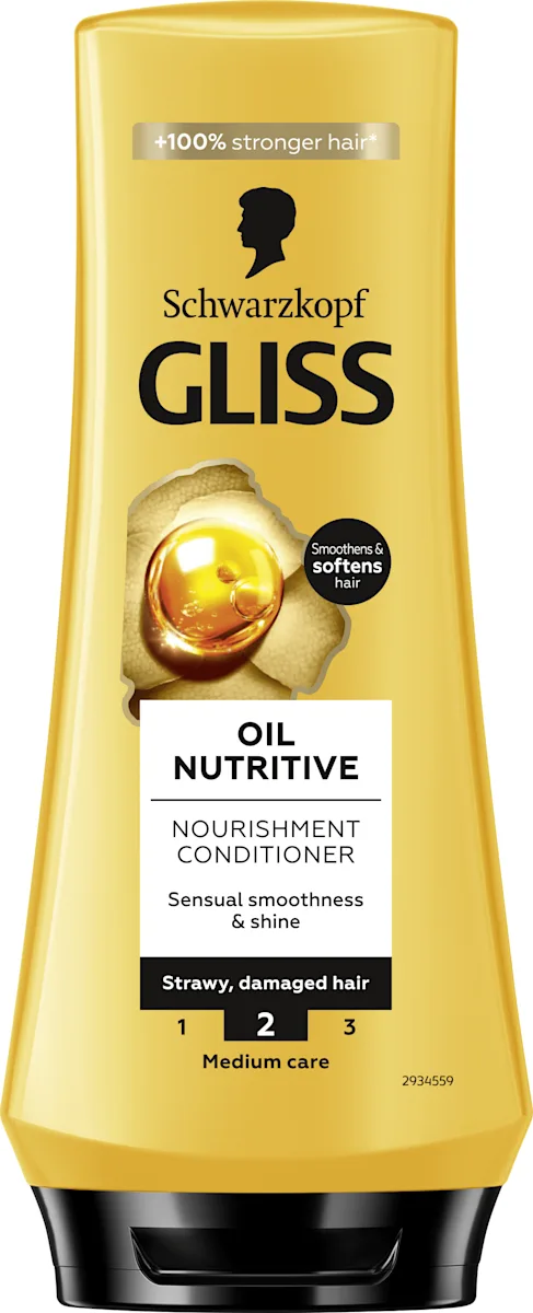 Gliss Oil Nutritive, балсам с подхранващи масла за изтощена и суха коса, 200 мл.