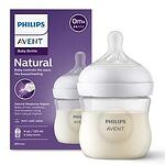 Philips Avent Natural, Шише и биберон с 1 дупка, 0+ месеца 125 мл