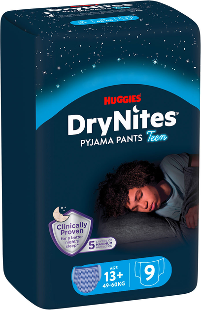 Huggies, DryNites Гащи-пижама СИН 13+г (48+кг) 9 бр