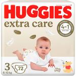 Huggies, Екстра Кеър пелени 3 (6-10кг) 72 бр Mega