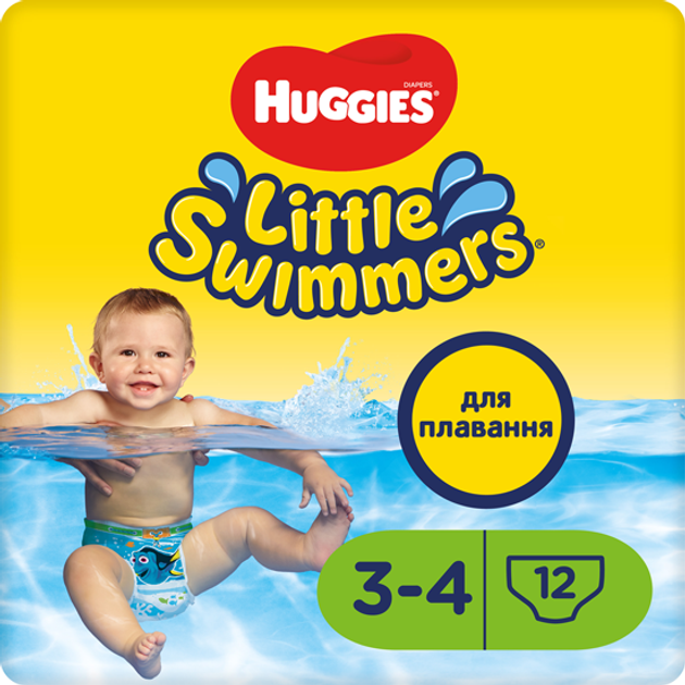 Huggies, Бански LittleSwimmers 3-4 (7-15кг) 12 бр