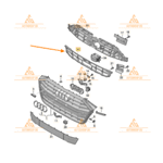 Основна решетка в предна броня за AUDI A8 D5 4N - 4N0807683