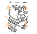 Решетка в предна броня за AUDI A6 4K - 4K0807683