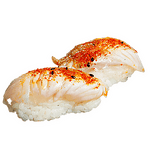 Nigiri sea bass with spicy sesame oil | Нигири лаврак с люто сусамово олио