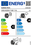 Лятна гума KUMHO 205/45 R17 88Y TL Ecsta PS71 XL