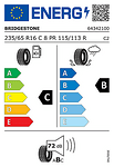 Лятна гума BRIDGESTONE 235/65 R16 115R TL DURAVIS R660