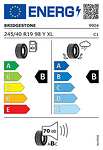 Лятна гума BRIDGESTONE 245/40 R19 98Y TL Turanza T005 RFT  XL  *