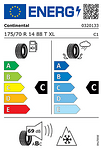 Зимна гума CONTINENTAL 175/70 R14 88T TL WinterContact TS 870 XL  3PMSF