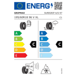 Всесезонна гума GRIPMAX 195/60 R18 96V TL SureGrip A/S XL