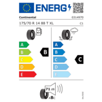 Лятна гума CONTINENTAL 175/70 R14 88T TL ContiEcoContact 5 XL