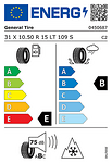 Лятна гума GENERAL 31/10.5 R15 109S TL GRABBER AT3