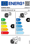 Лятна гума KUMHO 205/50 R16 87W TL Ecsta HS52