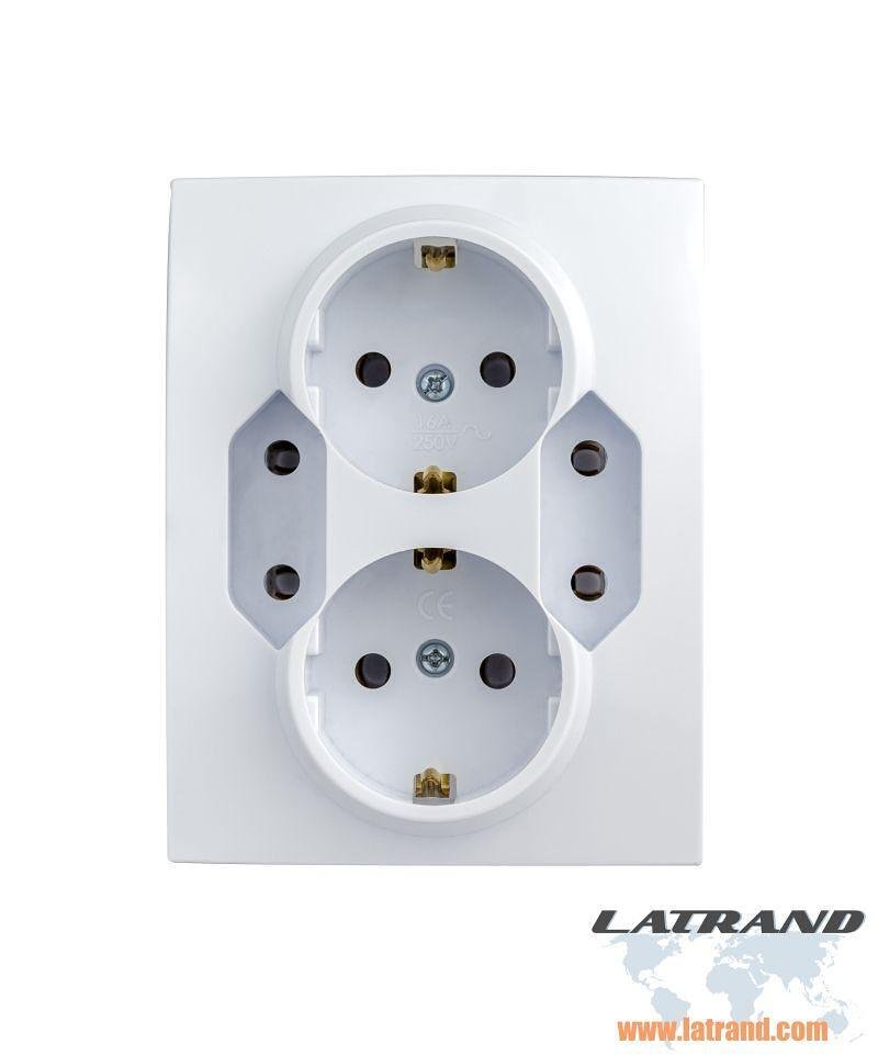Contact quadruple Carré Blanc Atra - 5401