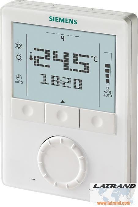 Termostat pentru încălzire și răcire 5…40 °C cu ecran LCD și timer săptămânal, pentru 2/4 țevi ventiloconvectoare, Siemens - RDG100T