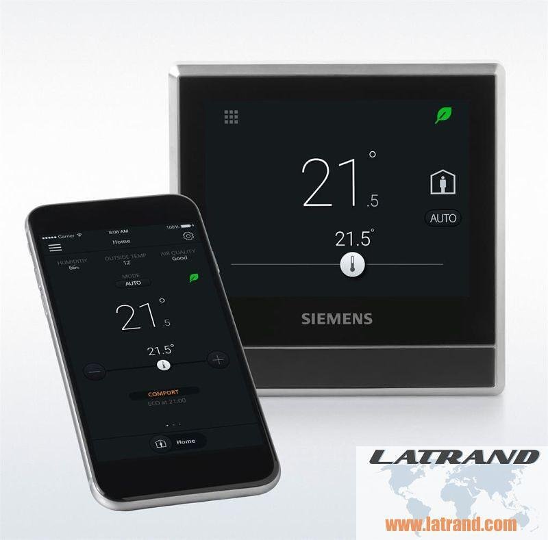 SMART-Thermostat für Heizung 0…50 °C mit LCD-Touch-Farbdisplay + Mobil-App, Siemens - RDS110
