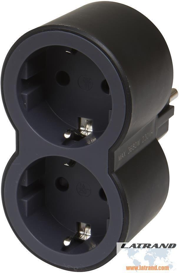 Προσαρμογέας πρίζας 2x Schuko μαύρος NEW Legrand - 694517