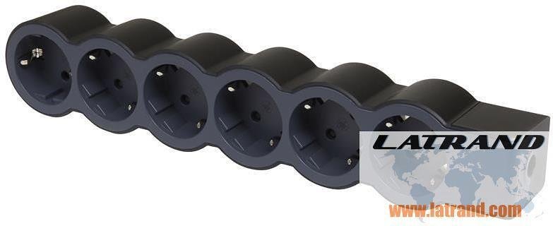 Power Strip BLACK 6x2P+E without cable Standard NEW Legrand 694580