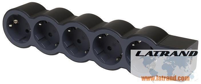 Power Strip 5-socket 5x2P+E, without cable, Legrand Standard, BLACK 694578