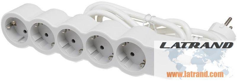Verteiler WEISS 5x2P+E mit Kabellänge 1,5 Meter / 1,5mm² Standard NEU Legrand 694555