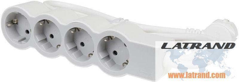 Verteiler weiß 4x2P+E mit Kabellänge 3 Meter / 1,5mm² Standard NEU Legrand 694561