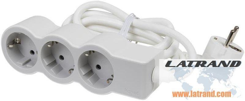 Verteiler WEISS 3x2P+E mit Kabel 3 Meter / 1,5mm² Standard NEU Legrand 694559