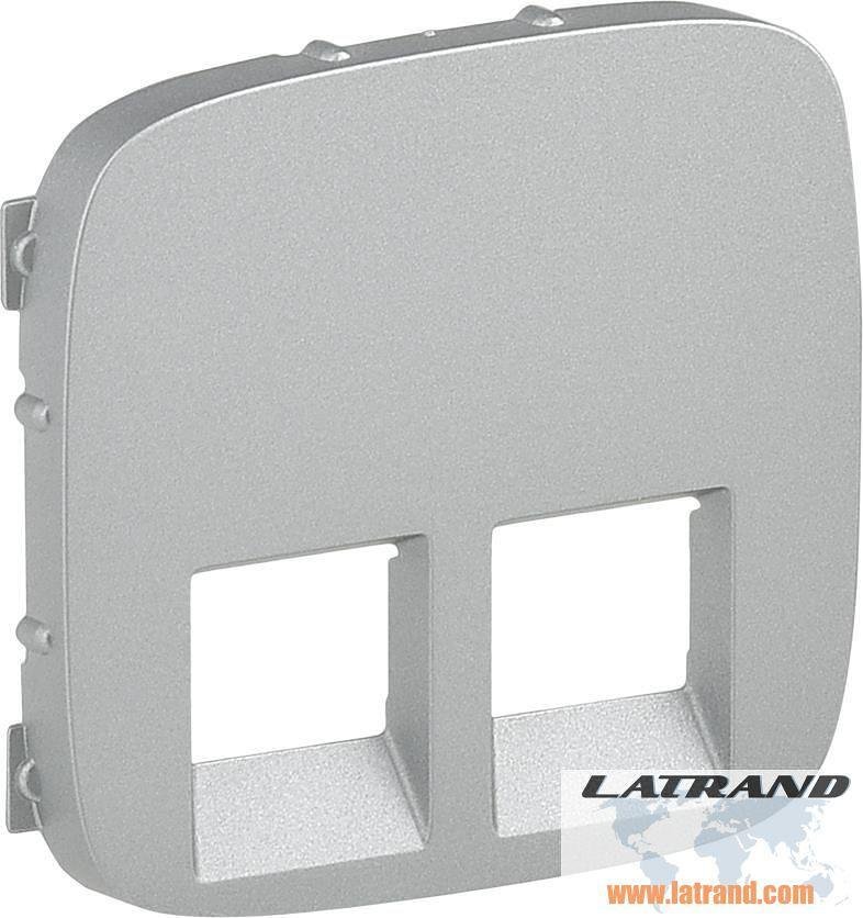 Placca frontale per presa doppia 2xRJ45/RJ11 colore Alluminio Valena Allure Legrand - 755427