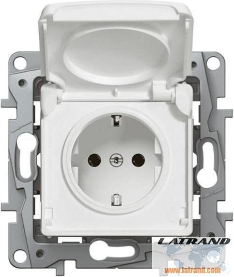 Контакт ШУКО 16A противовлажен IP44 и детска защита цвят бял Niloe Legrand - 764531