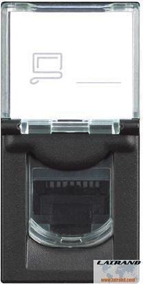 RJ45 Socket cat.6A STP 1 Mod. Black Classia Bticino - RG4279C6AS
