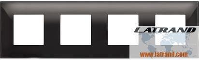 Rahmen SCHWARZ GLANZ 4x2 Mod. DEUTSCHER STANDARD für Montage auf Trägerrahmen 4x2 Mod. Classia Bticino - R4802M4BC