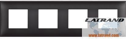 Cornice Nero Satinato 4x2 moduli Standard Tedesco per montaggio su telai portanti 4x2 moduli Classia Bticino - R4802M4BG