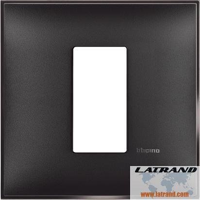 Frame SATIN BLACK 1 module GERMAN STANDARD for mounting on support frame 2 modules Classia Bticino - R4801BG