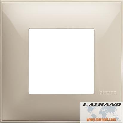 Frame CREAM 2 modules GERMAN STANDARD for mounting on support frame 2 modules Classia Bticino - R4802CR