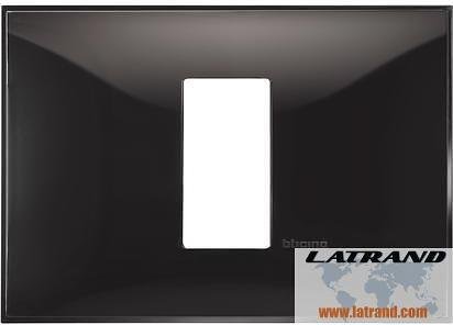 Frame GLOSSY BLACK 1 module ITALIAN STANDARD for mounting on support frame 3 modules Classia Bticino - R4803M1BC