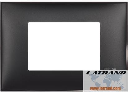 Frame SATIN BLACK 3 modules ITALIAN STANDARD for mounting on support frame 3 modules Classia Bticino - R4803BG