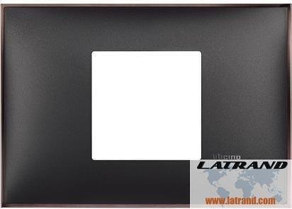 Rahmen SCHWARZ MIT NICKEL 2 Mod. ITALIENISCHER STANDARD für Montage auf Trägerrahmen 3 Mod. CLASSIA Bticino - R4819BH