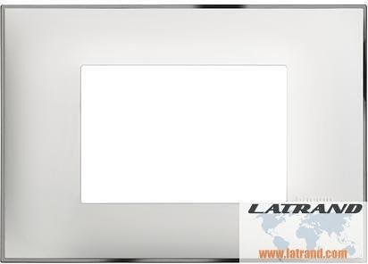 Frame WHITE WITH CHROME 3 modules ITALIAN STANDARD for mounting on ...