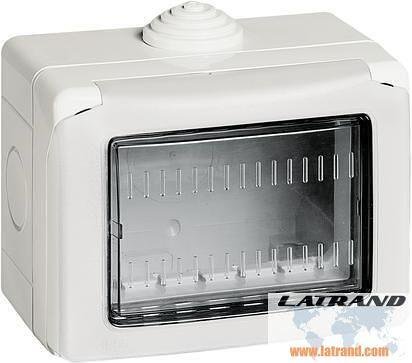 Console per montaggio a vista con coperchio IP55 3 mod. colore Grigio chiaro Classia Bticino - 27503