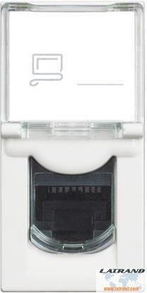 RW4279C6 RJ45 Socket UTP cat6, Toolless Mounting, 1M White Bticino Classia
