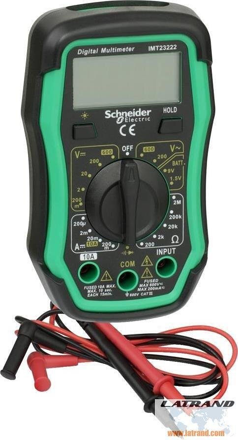 Multimetro digitale misura DC 200mV-600V, AC 200-600V, 200Ohm con retroilluminazione cat.III fino a 600V Thorsman SE - IMT23222